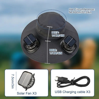 Flexmate Pro - Triple Solar-Fan Cooling Hat (Sales)