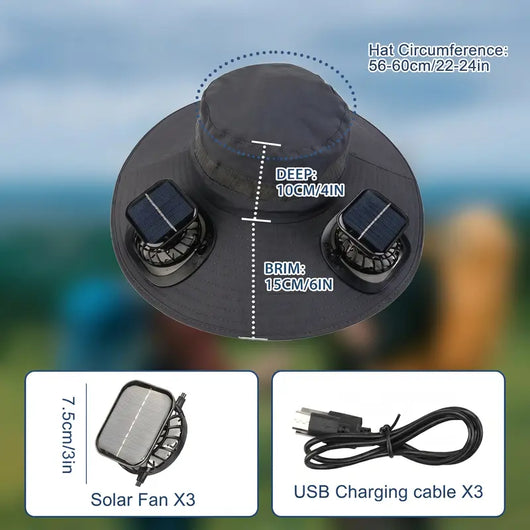 Flexmate Pro - Triple Solar-Fan Cooling Hat (Sales)